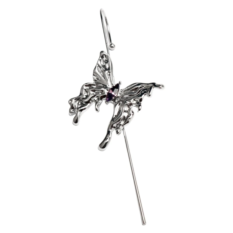 Unique Earrings with Butterfly Charm in Liquid Metal Finish for Gatherings Drop shipping