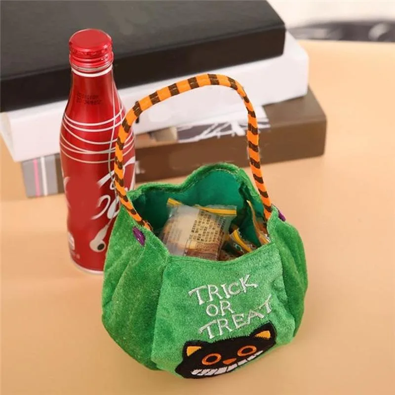 Halloween Candy Bag Decorative Cloth Bag Children\'s Handheld Pumpkin Bag Gift Bag Prop Accessories Supplies