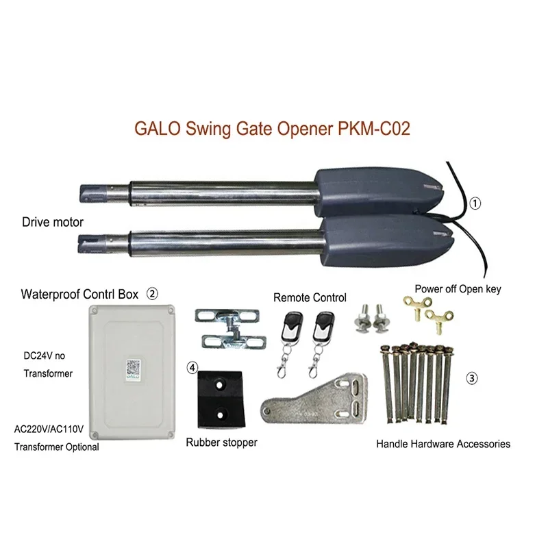 Powerful Swing Gate Operator With Heavy Door Opener And Solar Power Option For 110/220V Input