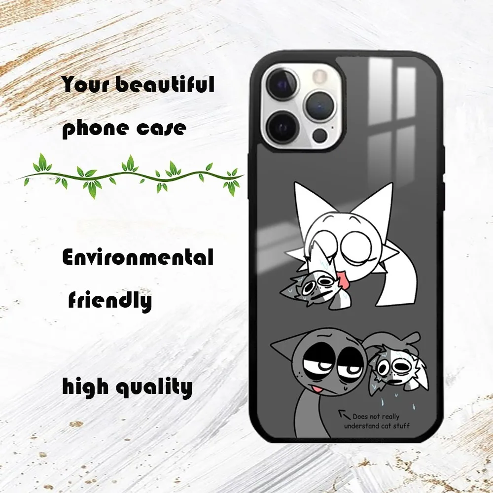 Funny W-wenda sprunki Phone Case For iPhone 16 15 14 13 12 11 Pro Max Plus Mini PC Fashion mirror phone case