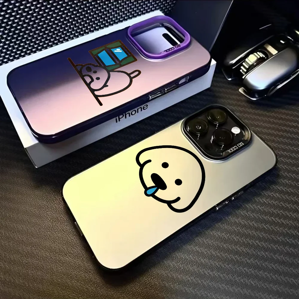 

Cute M-Matsui Art Phone Case For iPhone 16 15 14 13 12 11 Pro Max Black Matte Multicolor Laser Metallic Aurora Cover