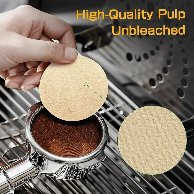 100/500Pcs Round Coffee Filter Paper Puck Screen for Espresso Portafilter Moka Pot Disposable Unbleached Barrier Even Water Flow