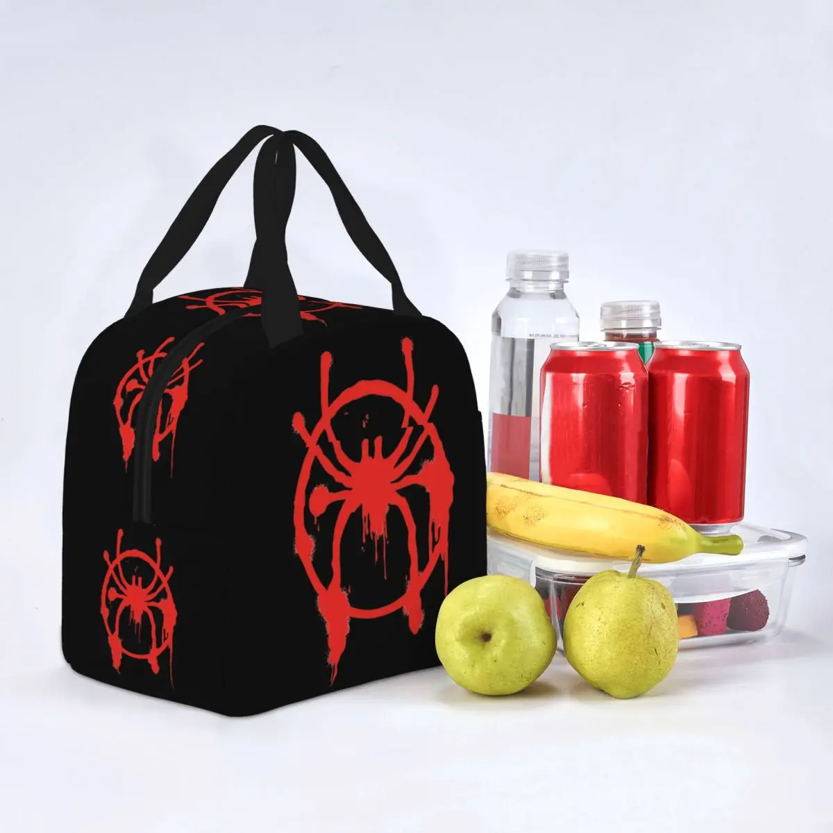 Spider Logo Spider Web Insulated Lunch Bag Thermal Bag Meal Container Portable Tote Lunch Box Men Women Work Travel