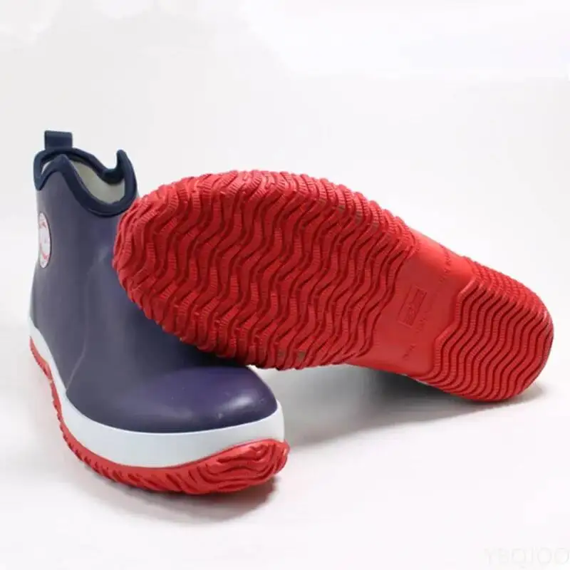 Men's Non-Slip Rain Waterproof Rubber Ankle Outdoor Leisure Fishing Boots Student Rain Platform view 4