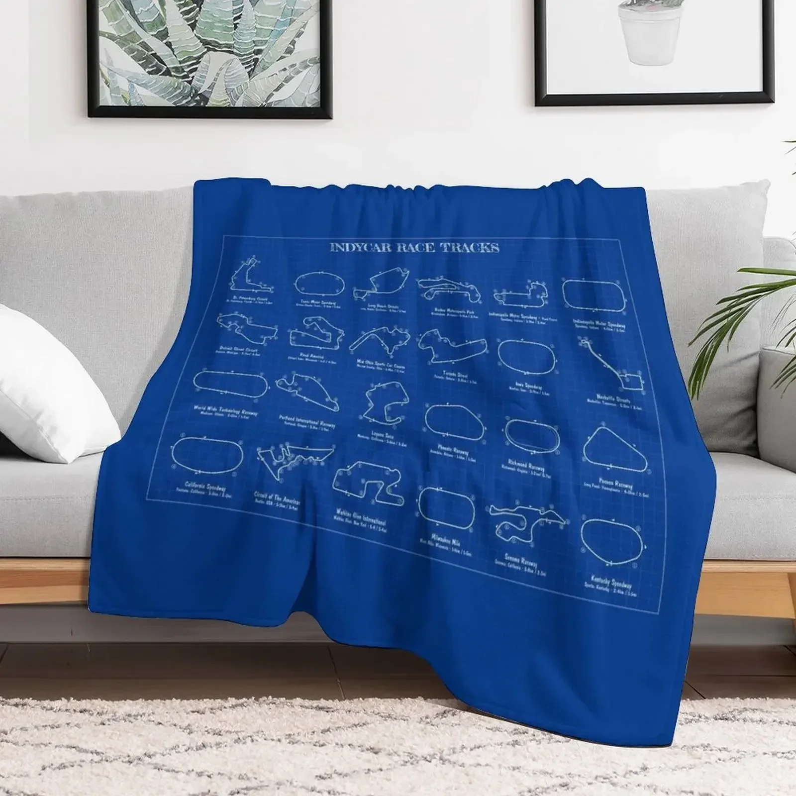 Indycar Race Tracks (Bueprint Version) Throw Blanket Luxury Throw Comforter manga Blankets