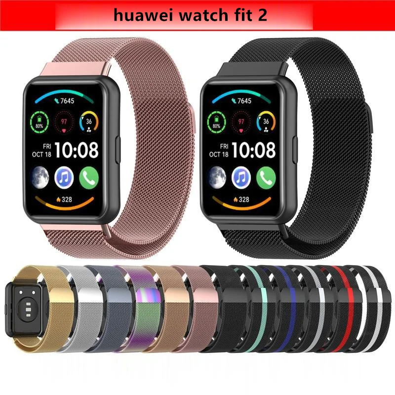 Magnetic Loop Strap for huawei watch fit 2 active classic Smart Wristband Metal Bracelet Belt For huawei fit2 Elegant Band