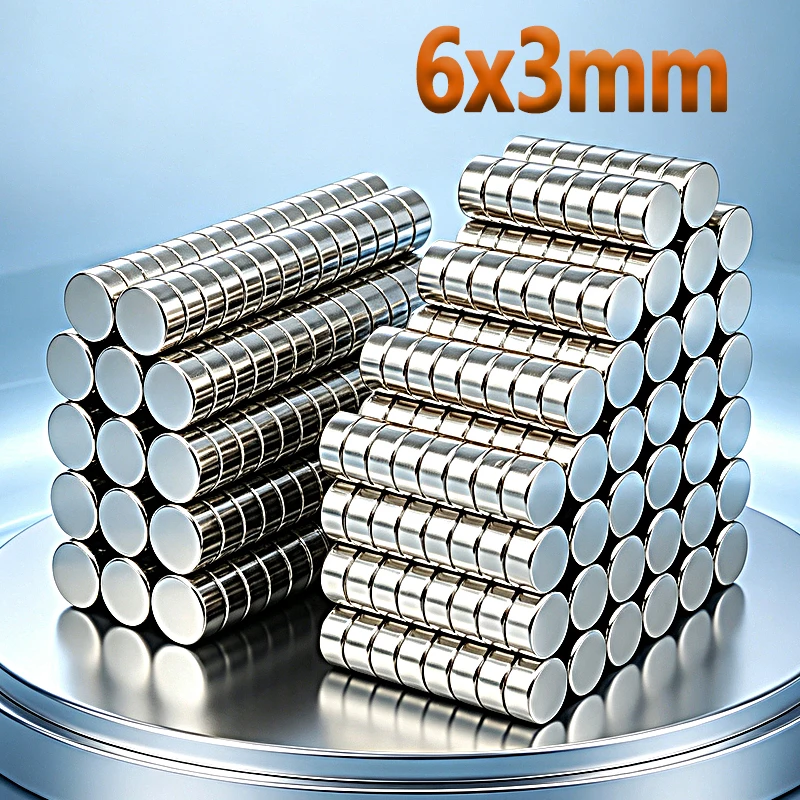 Standard Size N35 NdfeB 6x3mm Magnet 20-2000pcs 6*3mm Magnet Accessory Round Neodymium Permanent Magnetic Imanes Fridge Magnets
