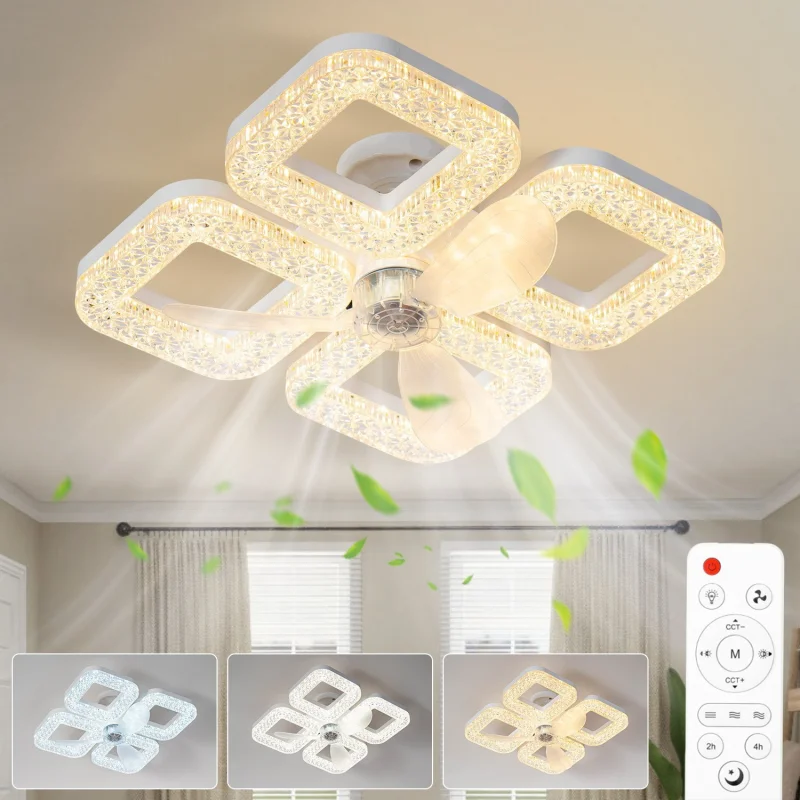 Smart Ceiling Fan - Intelligente LED-Deckenventilatorleuchte 48W Energieeffizient mit Fernbedienung
