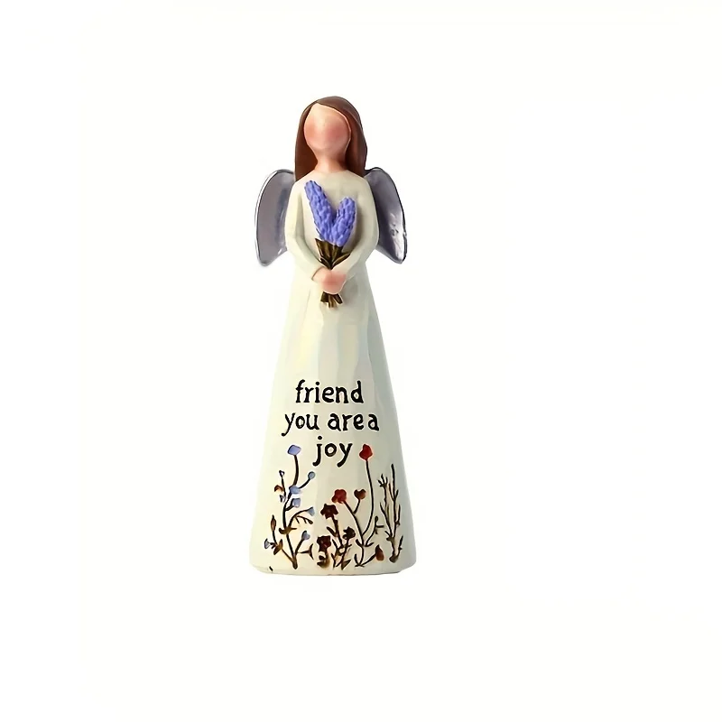 Character statue ornaments, home decoration crafts, angel ornaments, girl holding a puppy, can be given as gifts to girls, frien