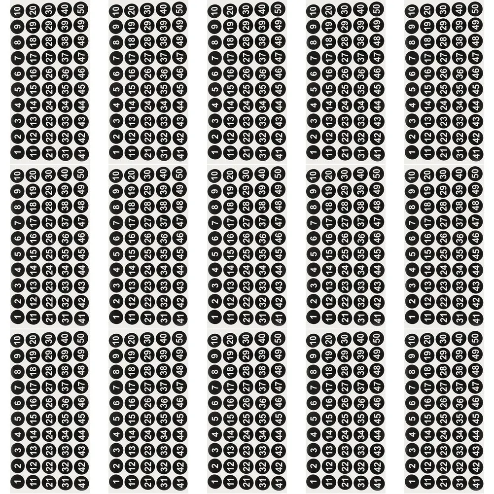 

15 Sheets Round Number Stickers Self-Adhesive Classification Labels for Office Classroom Inventory Organization Coding and DIY
