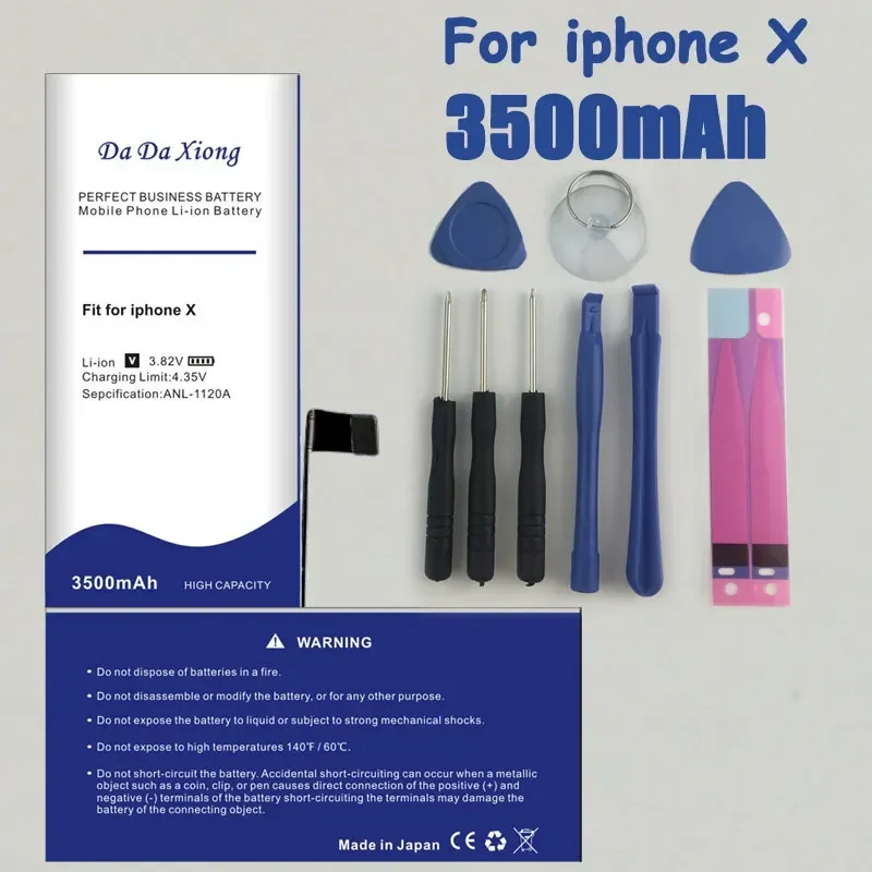 

DaDaXiong Brand New Battery In 2024 For iPhone X High Capacity 3500mAh 0 Cycle Free Tool Kit