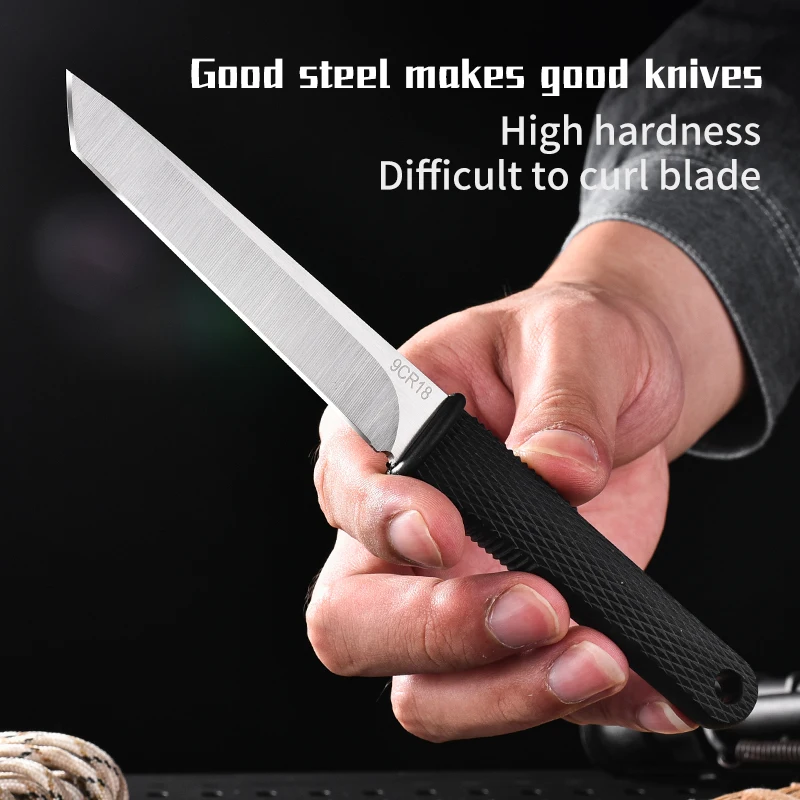 High hardness outdoor knife, wilderness survival knife, portable small straight knife, sharp tactical knife