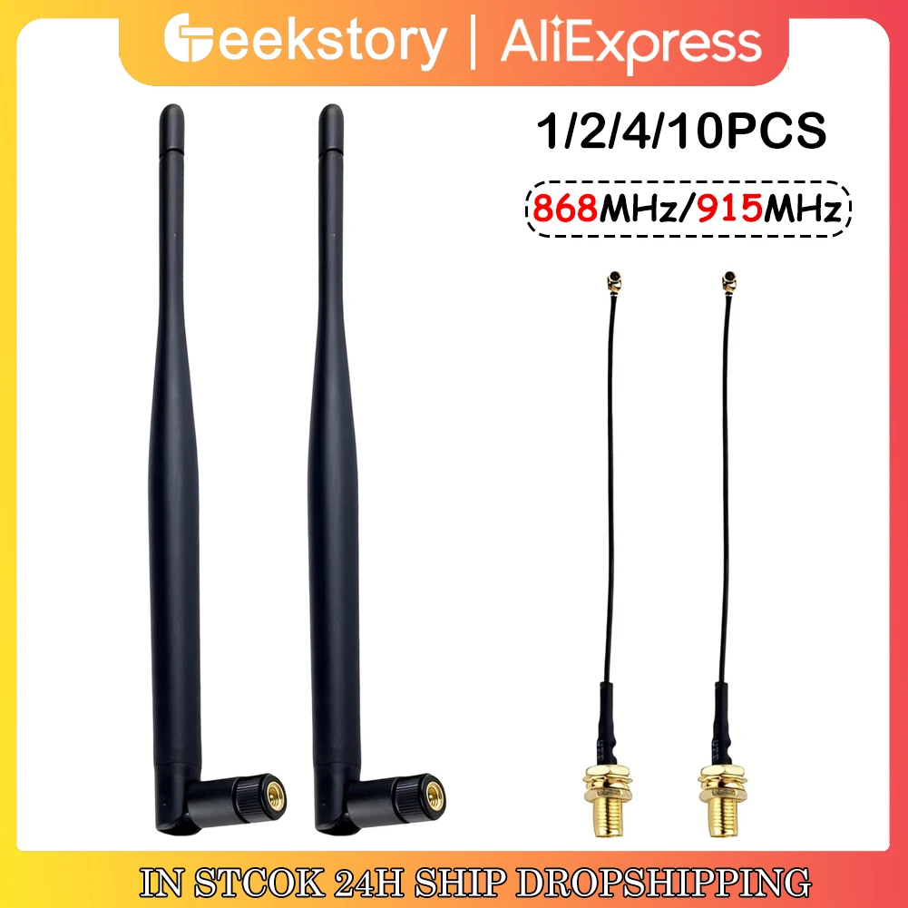 868MHz/915MHz LoRa Antenne 5DBi SMA Stecker Omnidirektionale Antenne mit Verlängerungskabel für Meshtastic LoRA ESP32 OLED Board