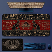 Egypt Hieroglyphic Cat Non-slip Lockedge Thickened Mouse Pad Oversized Gaming Keyboard Notebook Table Mat