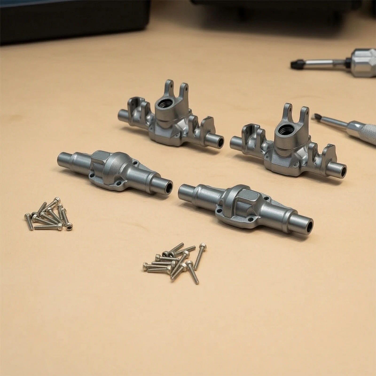 RC Axle Housing with Screws Machined Aluminum Axle Housing Hardware Lightweight Long-Lasting for Crawler Builders