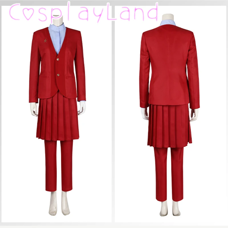 

Disguise The Ballad of Songbirds Cosplay Costume Red Woman School Uniform Suit Fancy Shirt Skirt Jacket Outfit Comic Con Cos