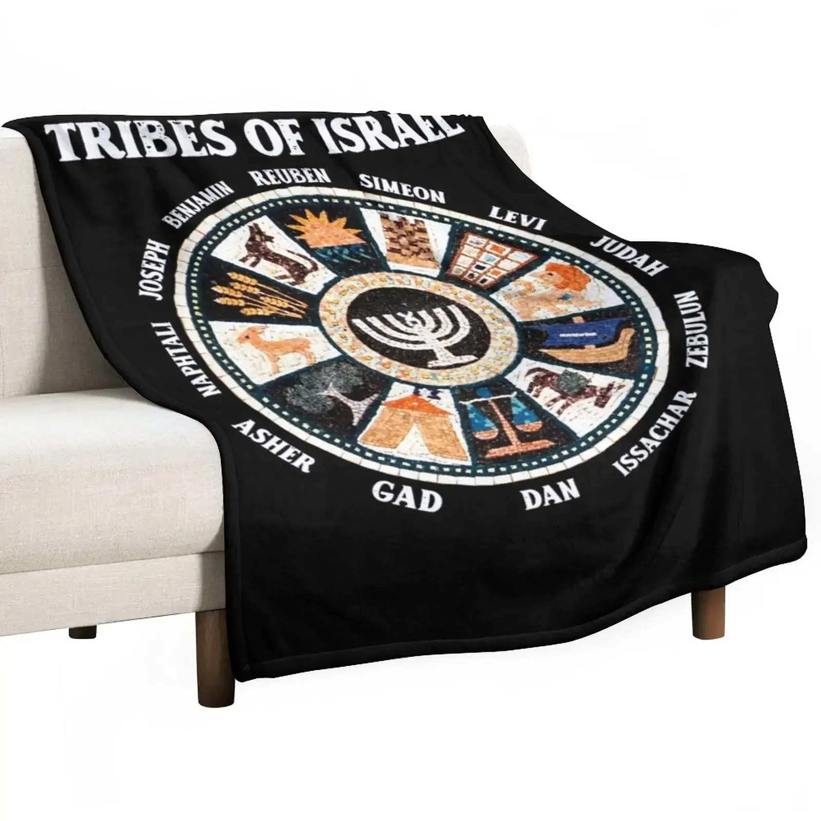 12 Twelve Tribes of Israel Hebrew Israelite Judah Jerusalem Throw Blanket blankets and throws Nap Blanket