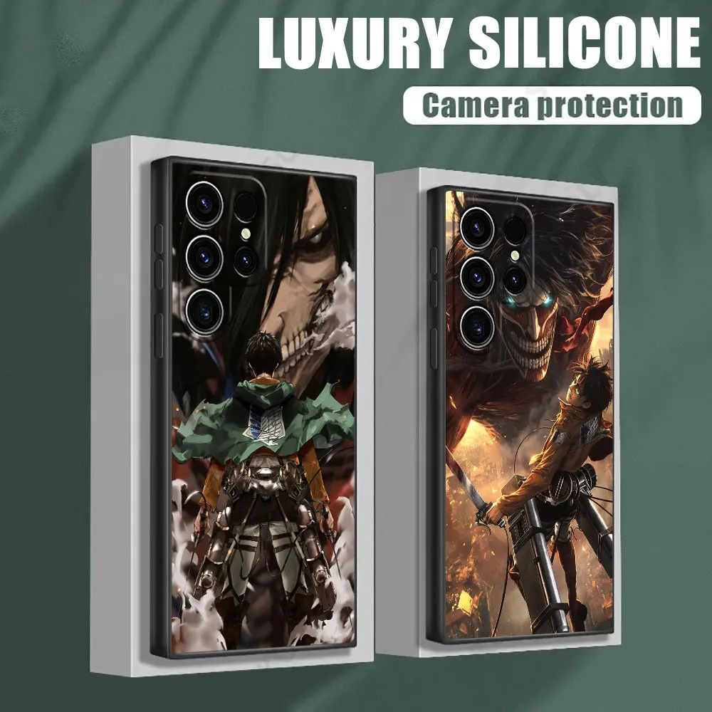 

Japanese Attack on Titan Anime S25 Ultra Case For Samsung Galaxy S25 S24 S23 S20 S21 FE S22 Ultra S10 Plus Case Soft Phone Cover