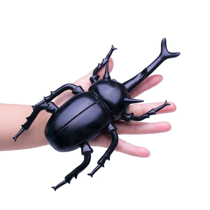 Fun Children's Early Education Cognitive Simulation Of Large Beetle Insect Animal Model Pinching Sound Toy Trick Toys Fidget Toy