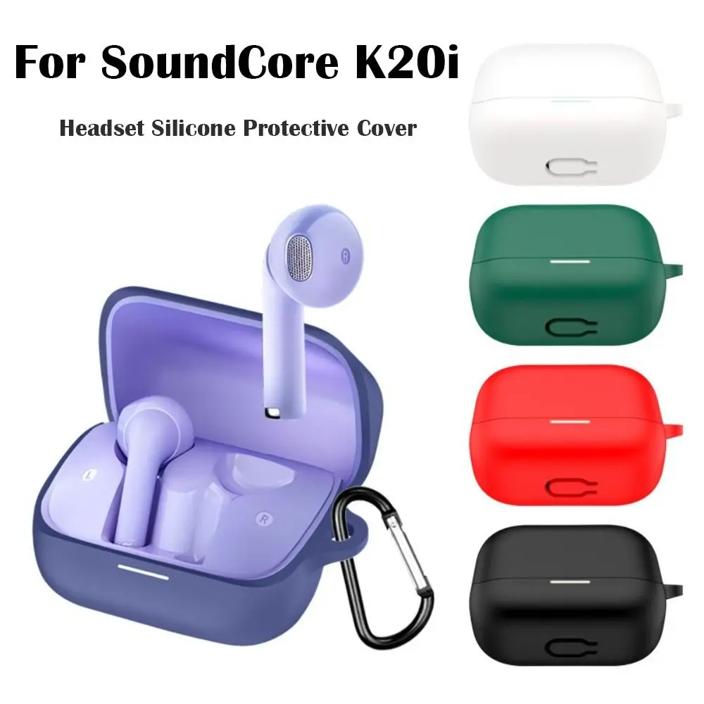 Silicone Earphone Case Anti Drop Shockproof Bluetooth Headphone Protective Cover Dustproof Washable for Anker Soundcore K20i