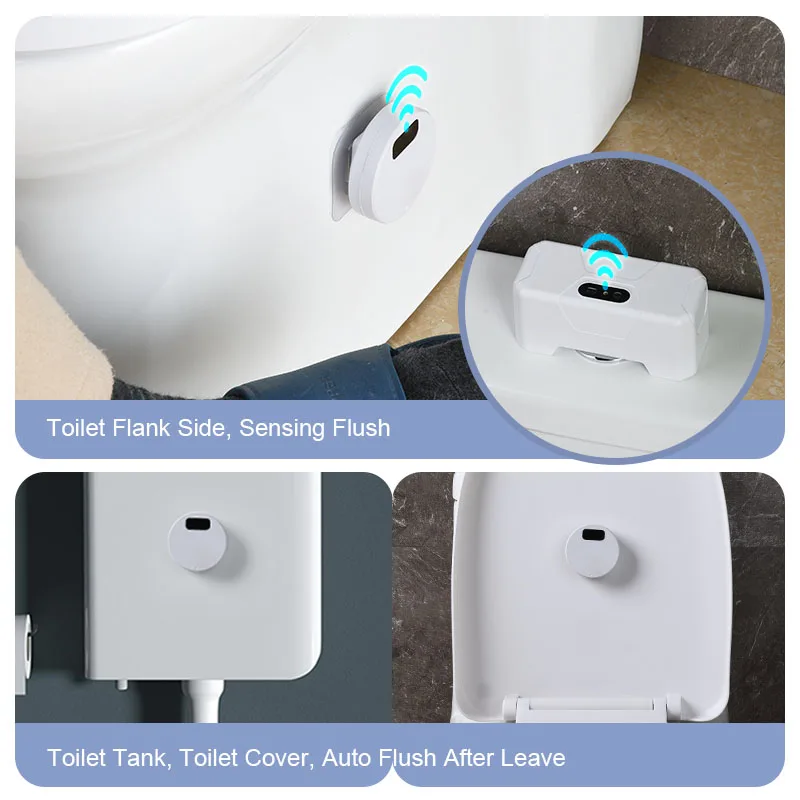 Smart Toilet Sensor Flusher Device Bathroom Touch-free Water Tank Automatic Induction Flushing Presser Toilet Pushbutton