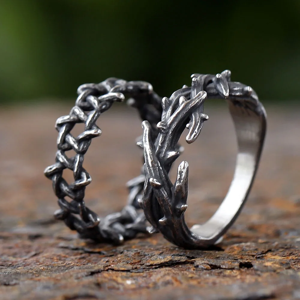 New Personality 316L Stainless Steel Irregular Thorns Couple Ring Retro Finger Anels For Man Women Lovers Jewelry Gift