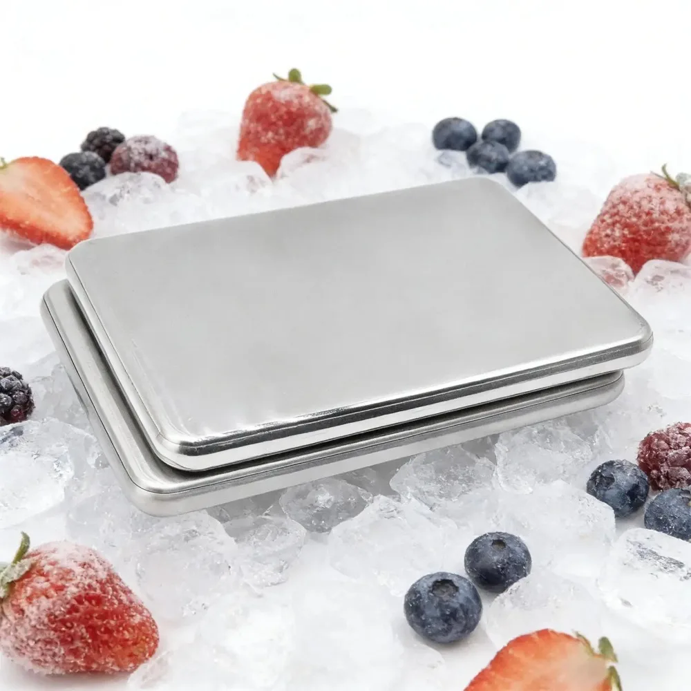 Reusable Stainless Steel Ice Packs Quick Freeze Rectangular Lunch Box Cooling Pack Long-lasting Fresh Keeping Cooling Tray Drink