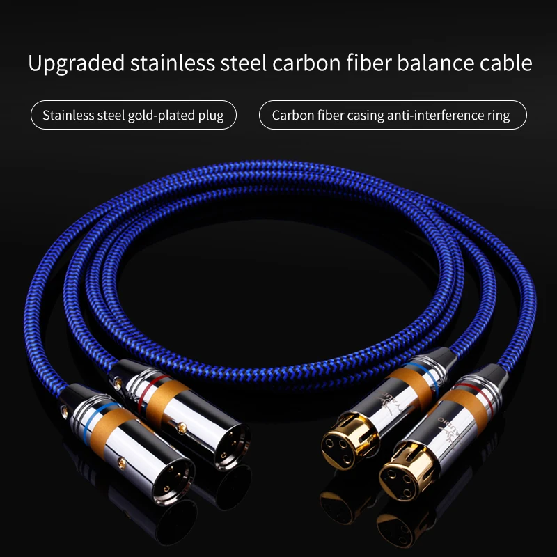 Hifi XLR Audio Cable 6N OCC 3 Pin High Performance Hifi 2XLR Female to Male Cable for CD Player Power Amplifier Mixing Console