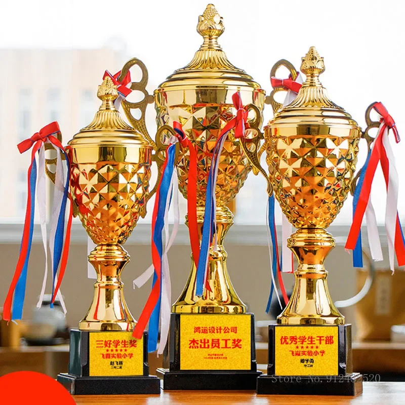 Customized Size and Size Metal Trophy, Creative Awards Calligraphy, Football, Table, Tennis, Badminton, Game, Custom Trophy, 1Pc