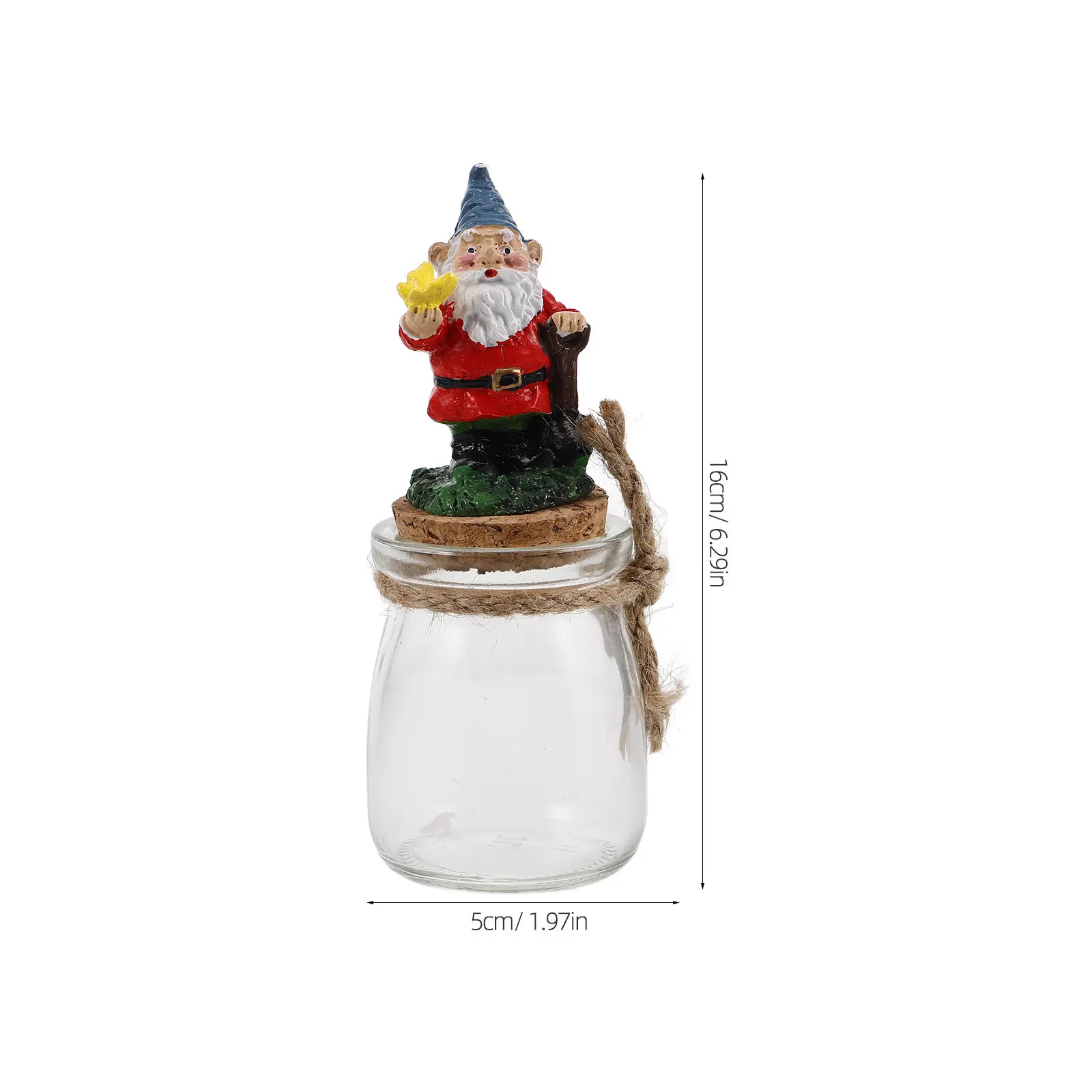 Christmas Resin Gnome Candy Jar Decorative Xmas Storage Container Holiday Treats Home Desk Mantle Fireplace Ornament