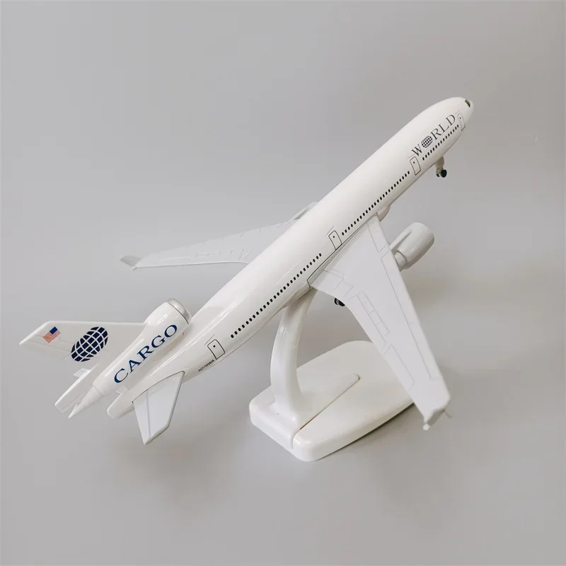 MD-11 Avião Modelo Alloy Metal Aircraft, EUA Airlines World Cargo, MD-11 Avião Modelo, Aeronave com Rodas, Landing Gears, 20cm