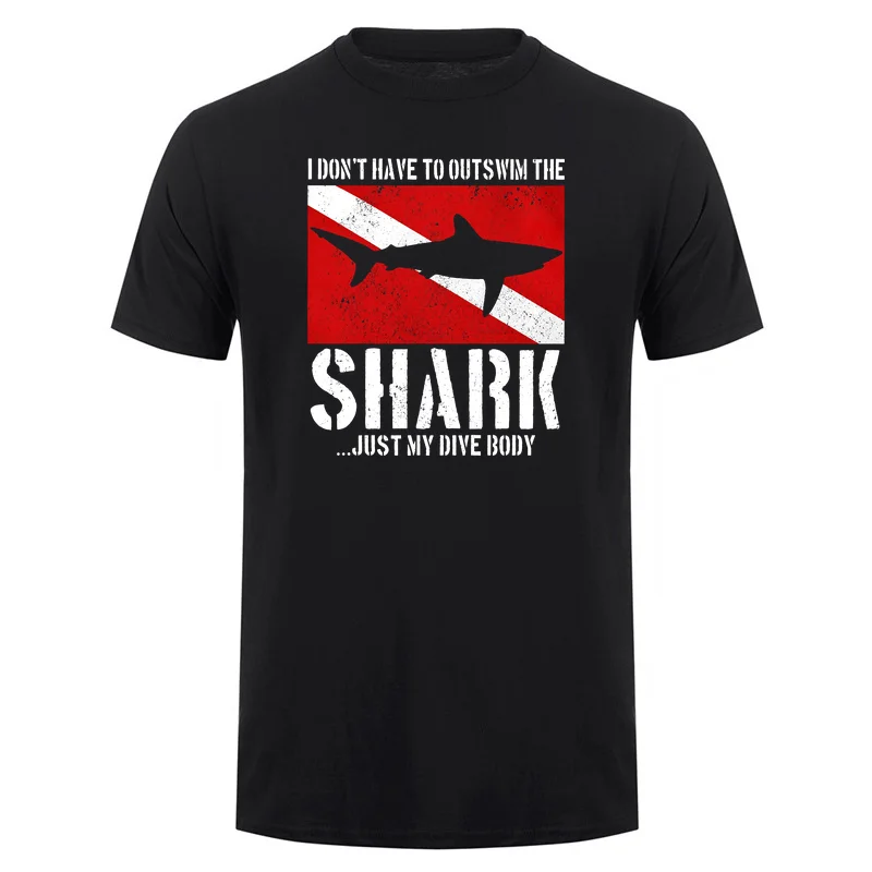 Diving Shark Unisex T-Shirt Funny Tee Humorous Dive Graphic Diver Joke T Shirt DA-003
