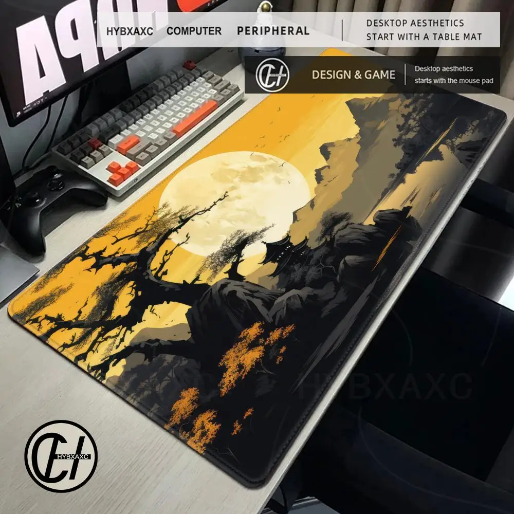 

HD принт Фэнтези Сакура коврик для мыши пейзаж горный закат мультфильм коврик для мыши XXL расширенный коврик для мыши компьютерный нескользящий ковер