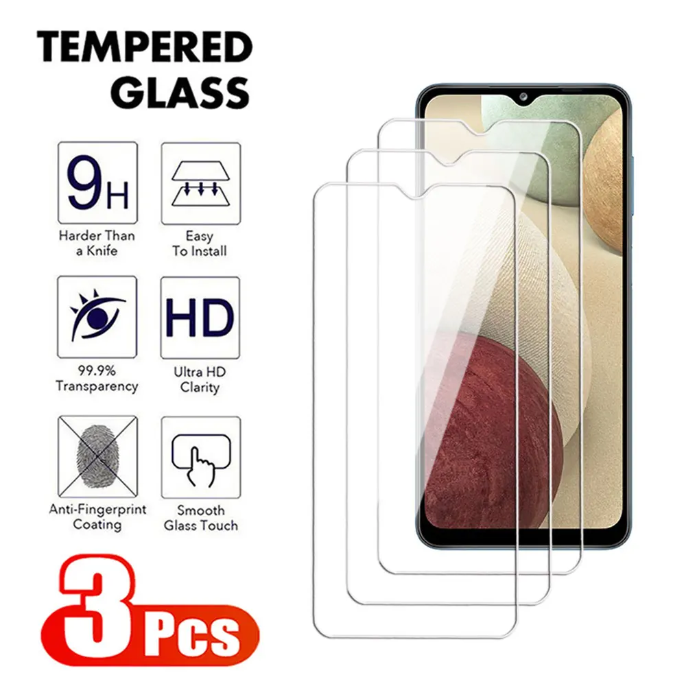 3Pcs Tempered Glass For Samsung Galaxy A01 A02 A04 A05 A11 A12 A13 A14 A15 4G 5G Screen Protector A02S A04E A04S A05S A04 Core