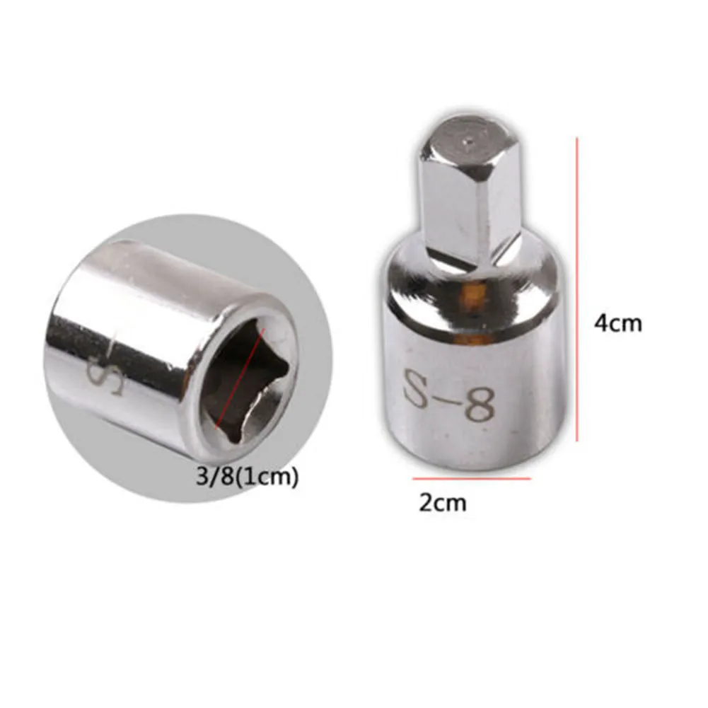Square Oil Sump Drain Plug Key Tool Remover For Screw Socket 3/8 8mm Hand Tool Silver Screw Disassembly Wrench Socket
