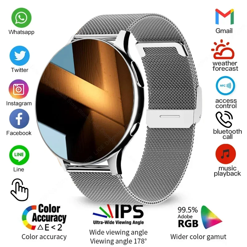 2024 NFC Smart Watch For Women Bluetooth Call Smartwatch Music Playback Support Recording IP68 Waterproof Watches Sport Fitness