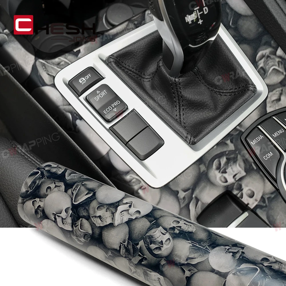 الجمجمة الفينيل التفاف فيلم هالوين الفينيل ورقة لأجسام السيارات اكسسوارات السيارات في الهواء الطلق أدوات التفاف لوازم سيارة الجسم الأفلام يلتف #5