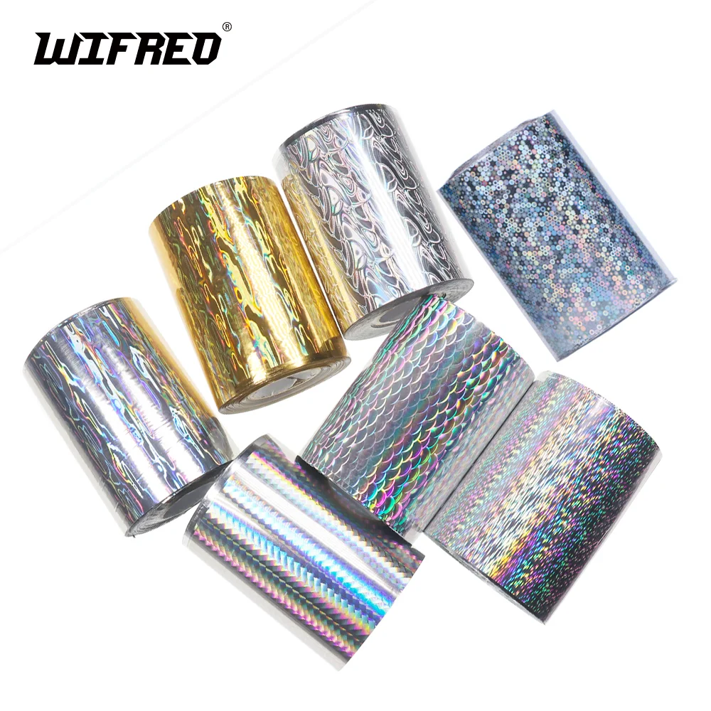 120Mx8CM Holographic Hot Stamping Foil Paper Fishing Laser Stickers For Sabiki Fishing Lure Jigs Baits Spoon Fishing Accessories