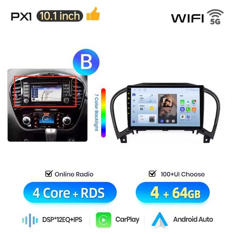 AWESAFE Draadloze CarPlay Android Auto Radio voor Nissan Juke YF15 2010-2014 Auto GPS Navigatie Plug and Play met SWC CANBUS RDS DSP BT