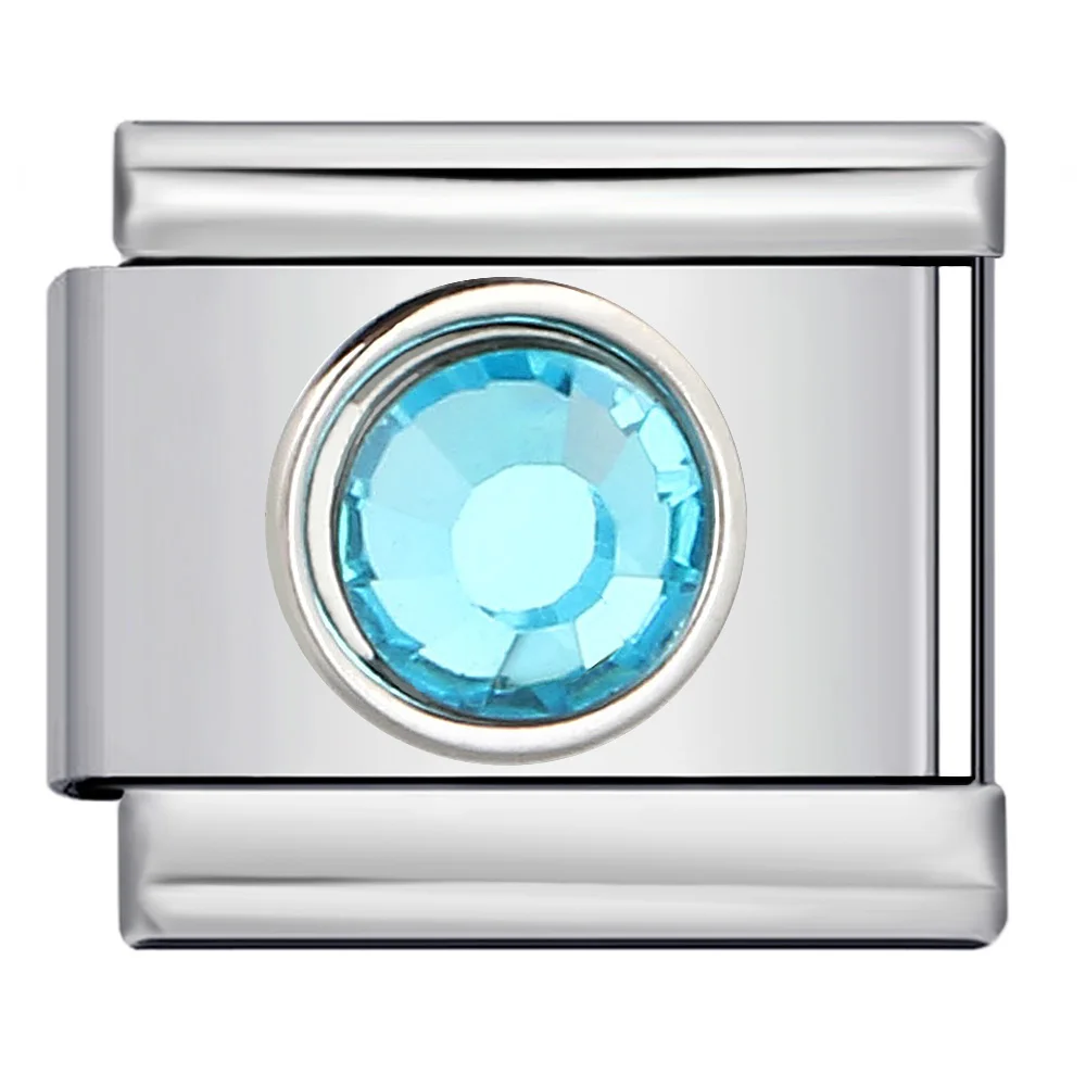 Modisches, schlichtes, farbenfrohes, kreisförmiges Zirkoniumoxid-Italienisches Charm-Glied, passend für 9mm Edelstahlarmbänder für Damen und Herren, DIY-Schmuckherstellung. – Detail 6