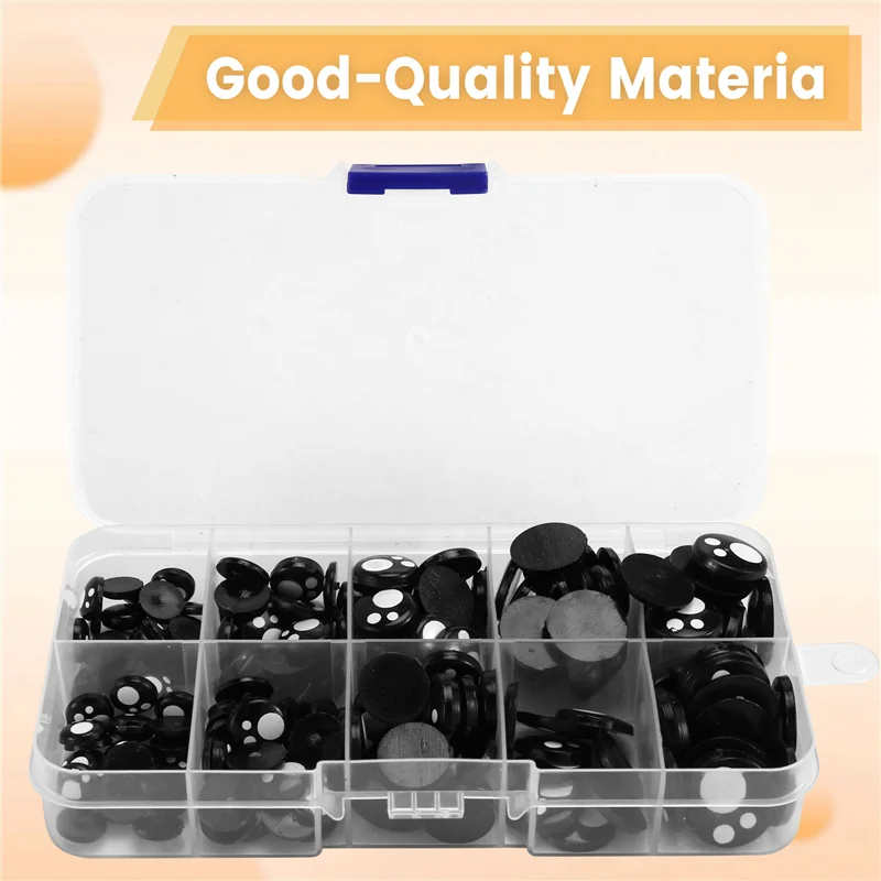 A19Q-180PCS 장난감 눈 8MM 10MM 12MM 14MM 16MM 3D 코믹 라운드 반짝이 장난감 눈 DIY 인형 눈 인형 액세서리