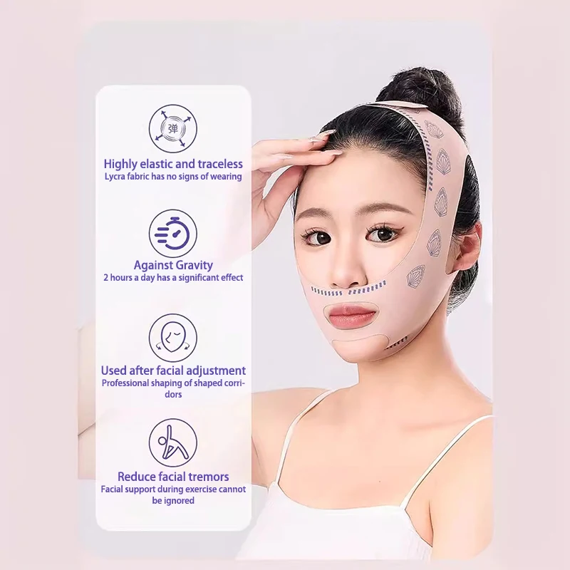 HUA vendaje adelgazante para mejillas y barbilla, moldeador en V, línea en V, máscara de levantamiento facial, banda antiarrugas, máscara para dormir, belleza y salud