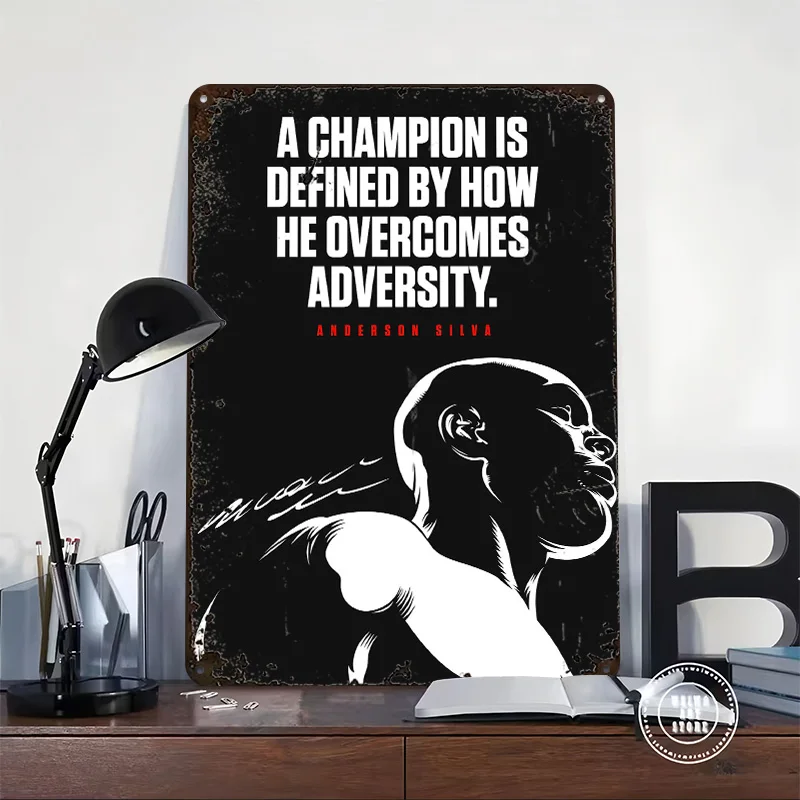 MMA Anderson Silva Metal Poster Customized Wall Art Retro Vintage Tinplate Signs for Modern Home Decoration Ornaments Desk Decor