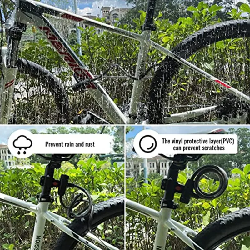 Fahrrads chloss Diebstahls icherung Mountain Road Fahrrad Draht Kettens chloss Schlüssel Sicherheit Diebstahls icherung Gürtel halterung Roller Fahrrads chloss – Detail 8