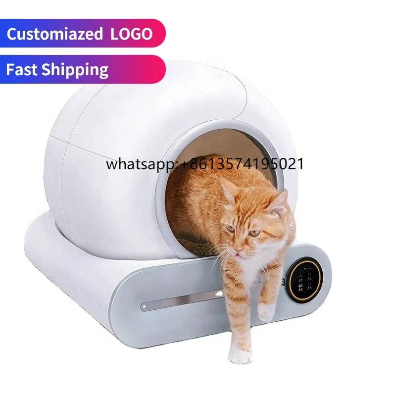 

Самая чистящаяся коробка для кошек по самой низкой цене, туалет для домашних животных, песочница, 65 л, большая емкость, управление через приложение, умная автоматическая коробка для кошек