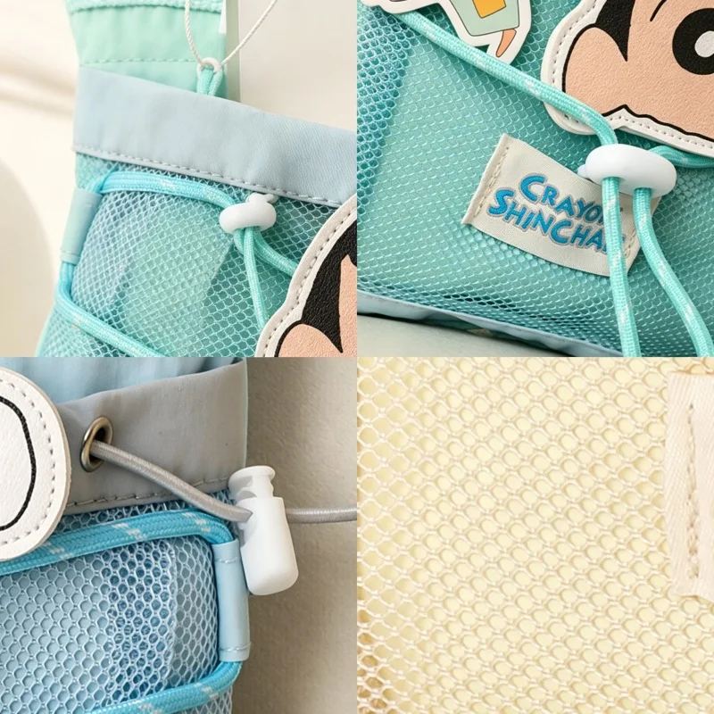 Cartoon Crayon Shin-Chan Shoulder Bag New Kawaii Japanese Anime Character Multi Functional Travel Grid Makeup Bag Friend's Gift - view 5