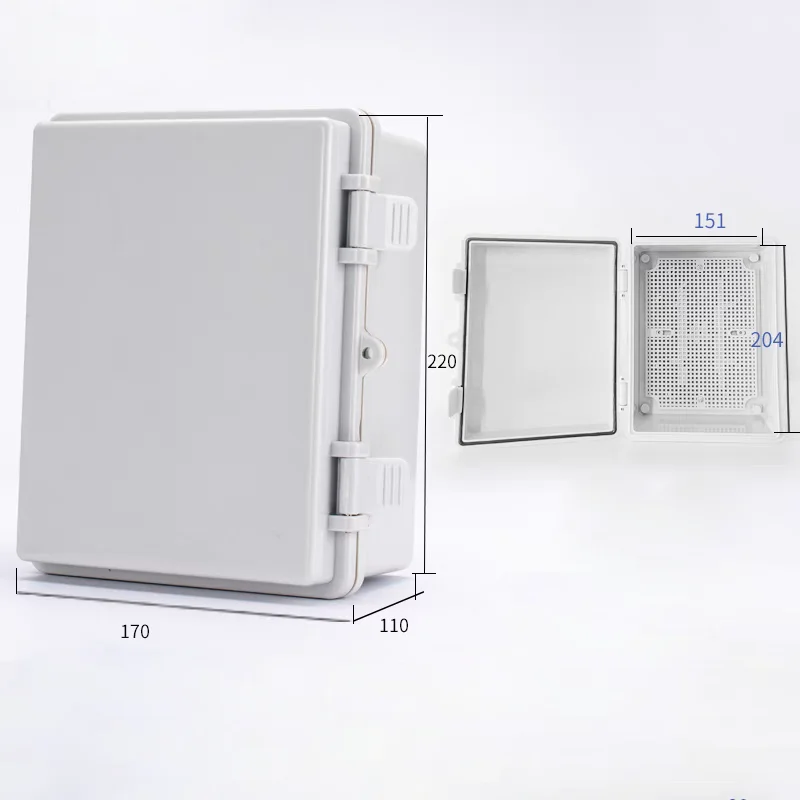 

220x170x110mm ABS Plastic Dustproof Waterproof IP65 Junction Box Hinged Shell Outdoor Universal Electrical Project Enclosure