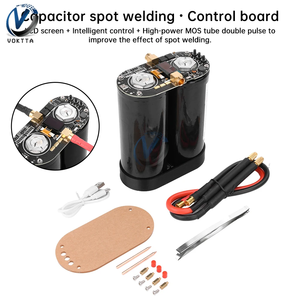 18650 Lithium Battery Spot Welder Machine Handheld Dual Pulse Farad Capacitor Spot Welder DIY Spot Welding Control Board Kit