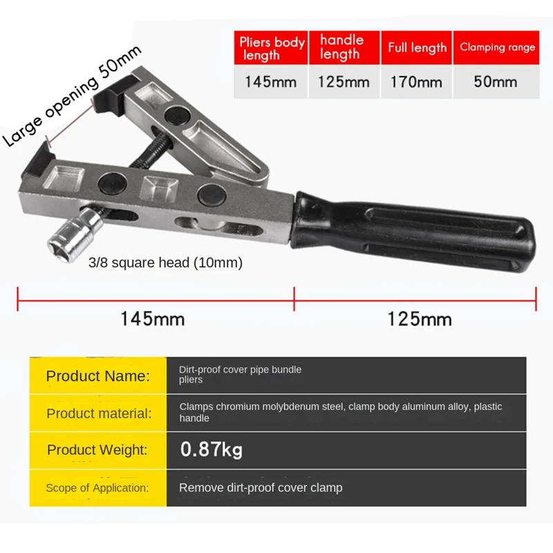 Heavy Duty CV Boot Band Clamp/Clips Pliers 3/8Inch Drive Socket Tool Ball Cage Dust Cover Removal Tool