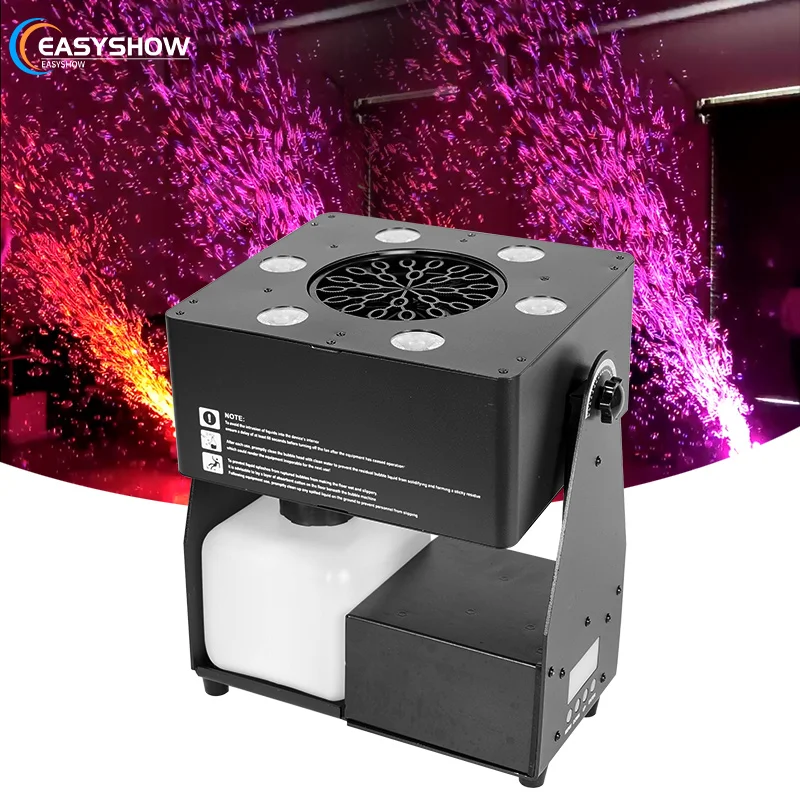 

Aluminum Alloy Stage Effect Bubble Machine DMX Remote Control 6x4W LED RGBW Bubble Maker Machine for Party